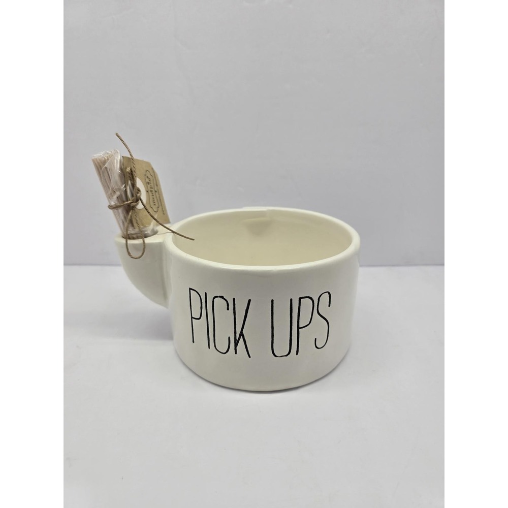 Mud Pie "Pick Ups" Appetizer Serving Bowl with Toothpick Holder & Picks NWT